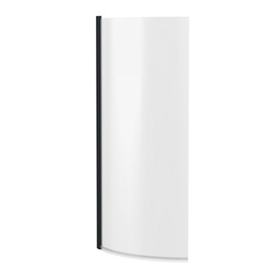 Curved 6mm Toughened Safety Glass Reversible P-Bath ScreenBlack- Balterley from B&Q