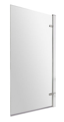 Balterley Contemporary 8mm Toughened Safety Glass Reversible Hinged Straight Shower Bath ScreenChrome from B&Q