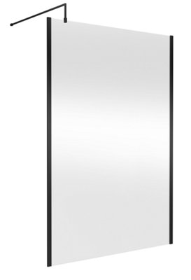 Hudson Reed Outer Framed Wetroom ScreenBrushed Brass FinishShower Shield Glass1950 X 1400 X 1000 from B&Q