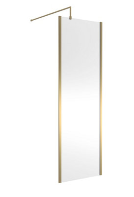 Hudson Reed Outer Framed Wetroom ScreenBrushed Brass FinishShower Shield Glass1950 X 700 X 1000 from B&Q