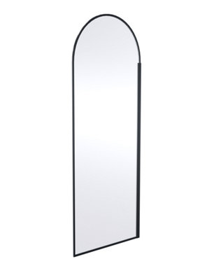 Hudson Reed Arched Wetroom ScreenMatt Black FinishToughened Safety Glass1950mm X 800mm X 1000mm from B&Q