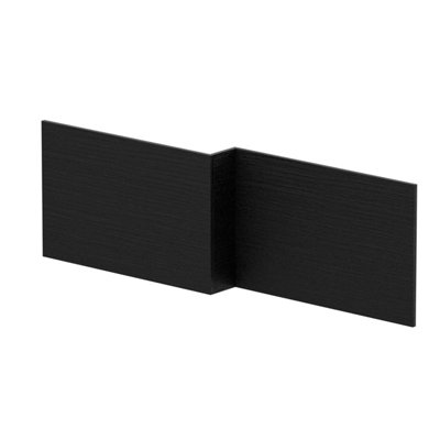 B&Q -  1700mm Reversible Bath PanelWoodgrain Charcoal Black