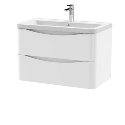 B&Q -  800 W/h 2-Drawer Unit & Ceramic Basin