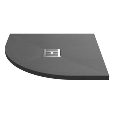 B&Q -  Quadrant Slimline Shower Tray With Slate Textured FinishGrey Slate800 X 800 mm