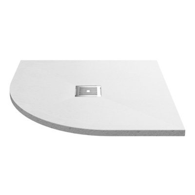 Hudson Reed Quadrant Slimline Shower Tray With Slate Textured FinishWhite Slate900 X 900 mm from B&Q