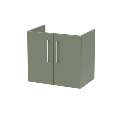 Hudson Reed Arno 600mm Wall Hung 2-Door Unit-Satin Green from B&Q