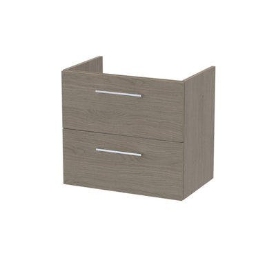 Hudson Reed Arno 600mm Wall Hung 2-Drawer Unit-Solace Oak from B&Q