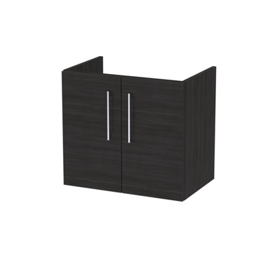 Hudson Reed Arno 600mm Wall Hung 2-Door Unit-Charcoal Black from B&Q
