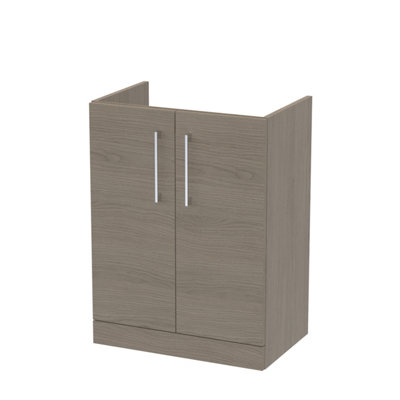 Nuie Hudson Reed Arno Floor Standing Vanity UnitDurable 2 Soft Close Door Bathroom Sink Vanity Unit With Shelf In  Solace Oak600mm from B&Q