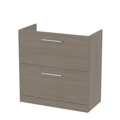 Hudson Reed Arno Floor Standing Vanity UnitDurable 2 Soft Close Drawer Bathroom Sink Vanity Unit With Shelf In Solace Oak800mm from B&Q