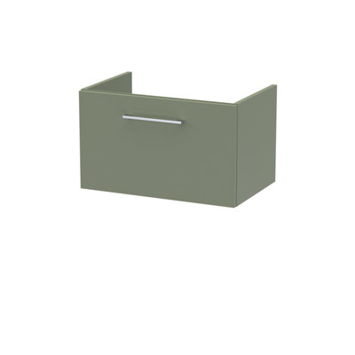 Hudson Reed Arno 600mm Wall Hung Single Drawer Unit-Satin Green from B&Q