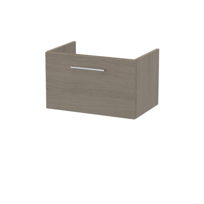 Hudson Reed Arno 600mm Wall Hung Single Drawer Unit-Solace Oak from B&Q