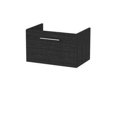 Hudson Reed Arno 600mm Wall Hung Single Drawer Unit-Charcoal Black from B&Q