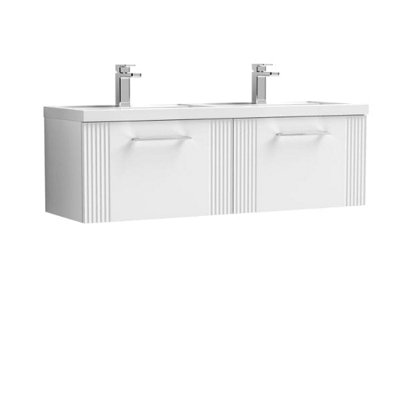 Nuie 1200 W/h 2-Drawer Vanity & Double Basin from B&Q
