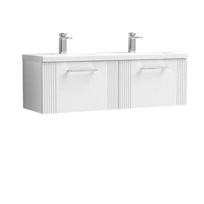 Nuie 1200 W/h 2-Drawer Vanity & Double Basin from B&Q