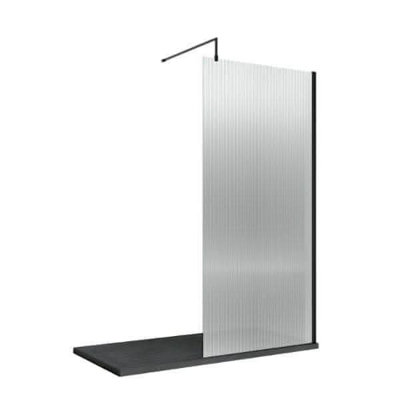 Nuie 1000X1850 Fluted Wetroom Screen Inc' Bar