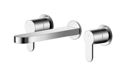 Balterley Consall Contemporary Round Wall Mount 3 Tap Hole Basin Mixer TapChrome from B&Q