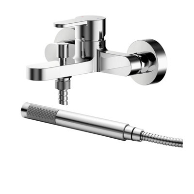 Balterley Pride Contemporary Wall Mount Round Bath Shower Mixer Tap With Shower KitChrome from B&Q