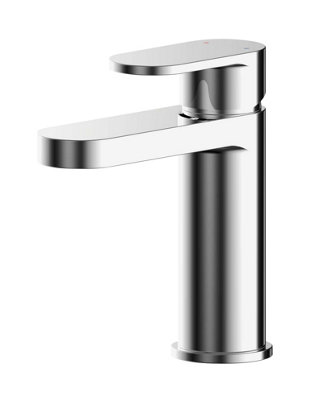 Balterley Enville Modern Round Mono Basin Mixer Tap With Push Button Waste & Flat SpoutPolished Chrome Finish from B&Q