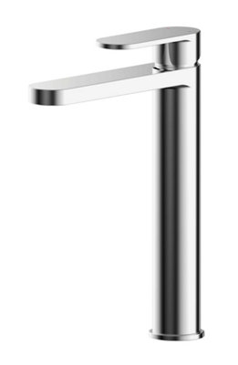 Balterley Enville Modern Round High Rise Mono Basin Mixer Tap With Flat Spout And Lever HandlePolished Chrome Finish from B&Q