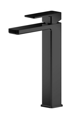 Balterley Square High-Rise Mono Basin Mixer TapMatt Black from B&Q