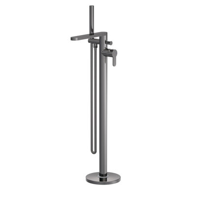 Balterley Freestanding Round Bath Shower Mixer TapBrushed Pewter from B&Q