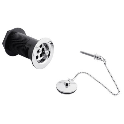 Balterley Ceramic Accessories Basin Waste With Brass Plug & Brass Chain - Chrome