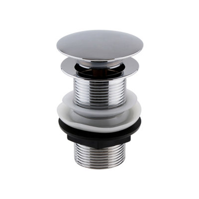 Balterley Round Push Button Basin Waste UnslottedChrome from B&Q
