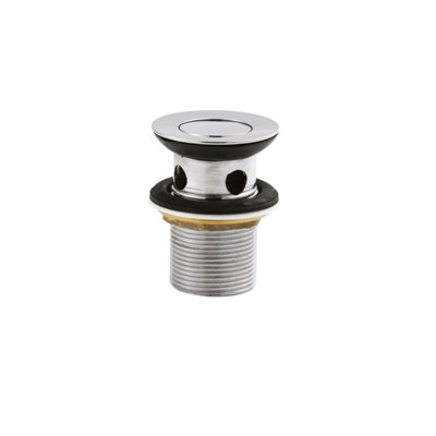 B&Q -  Round Brass Flip Top Basin WasteChrome