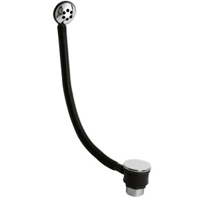 Balterley Bath Push Button Waste With Round Overflow For Baths Up To 3Mm Thick - Chrome