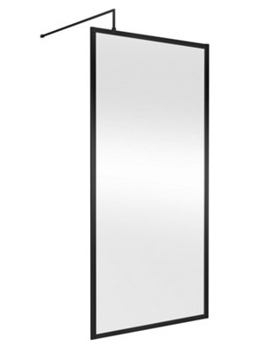 Hudson Reed Full Outer Frame Wetroom ScreenIndustrial StylingMatt Black1950 X 1000 X 1000 from B&Q