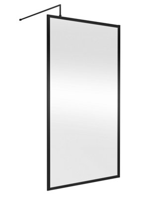 Hudson Reed Full Outer Frame Wetroom ScreenCoated GlassMatt Black1950 X 1100 X 1000 from B&Q