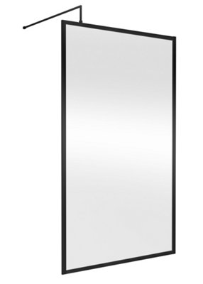 Hudson Reed Full Outer Frame Wetroom ScreenArchitectural EdgeMatt Black1950 X 1200 X 1000 from B&Q