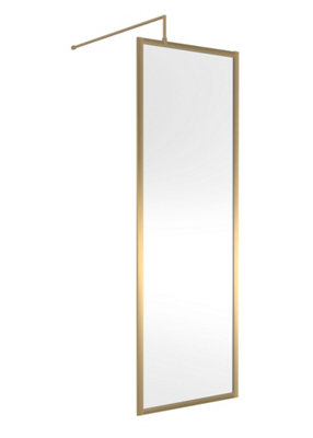 Hudson Reed Full Outer Frame Wetroom ScreenShower ShieldBrushed Brass1950 X 700 X 1000 from B&Q