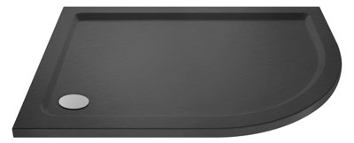 B&Q -  1000mm X 900mm Premium Shower TrayRight Hand Offset QuadrantSlate Grey