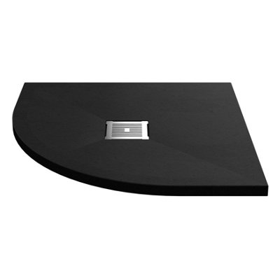 Balterley Resin Slimline Quadrant Shower Tray (Waste Not Included) - 800Mm - Slate - Black