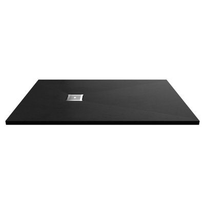 B&Q -  1400mm X 900mm Premium Slimline Rectangular Shower TraySlate Black