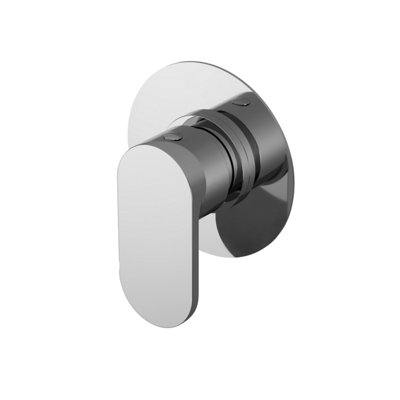 B&Q -  Current Contemporary Round Concealed Stop Tap With Lever Handle For Thermostatic Shower ControlChrome Finish