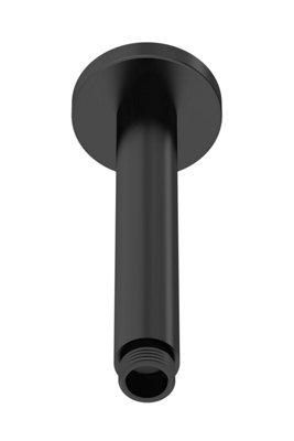 Balterley Round Ceiling Mount Shower Arm150mmMatt Black from B&Q