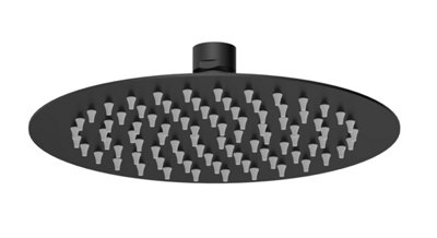 Balterley Round Fixed Head200mmMatt Black from B&Q