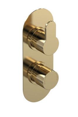 Balterley Consall Round Concealed Twin Thermostatic Shower Valve 1 OutletBrushed Brass from B&Q