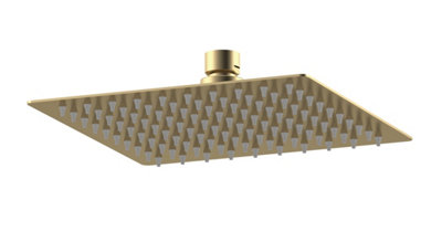 Balterley Square Fixed Head200mmBrushed Brass from B&Q