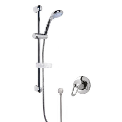 Shower Bundle Concealed Round Manual Valve & Multi Function Handset Slide Rail KitChrome Balterley from B&Q