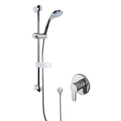 Pride Shower Bundle Concealed Round Manual Valve & Multi Function Handset Slide Rail KitChrome Balterley from B&Q