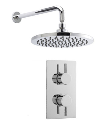 Shower Bundle Concealed Round Twin ValveArm & Head KitChrome Balterley from B&Q