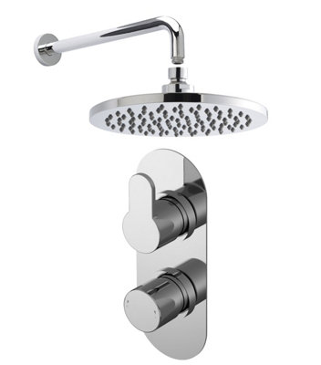 Pride Shower Bundle Concealed Round Twin ValveArm & Head KitChrome Balterley from B&Q