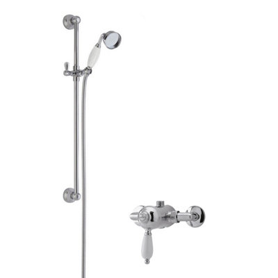 Traditional Exposed Manual Valve & Slide Rail Shower SetChrome/whiteBalterley from B&Q