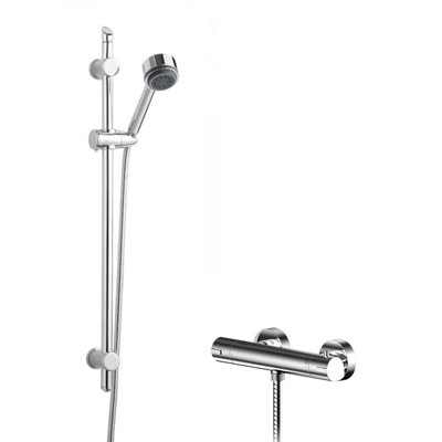 Current Round Thermostatic Bar Valve And Multi Function Handset Slider Rail Kit Shower BundleChromeBalterley from B&Q