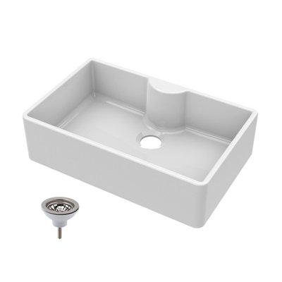 Balterley 795mm1 Bowl Fireclay Butler Kitchen Sink Tap Ledge  & Strainer Waste