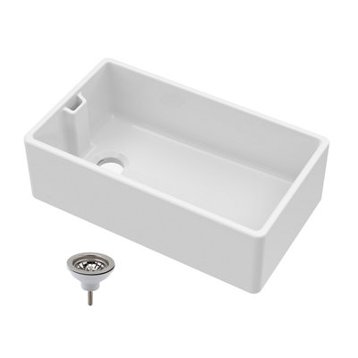 Balterley Single Bowl Fireclay Belfast Kitchen Sink & Basket Strainer Waste795 X 460 X 254mm